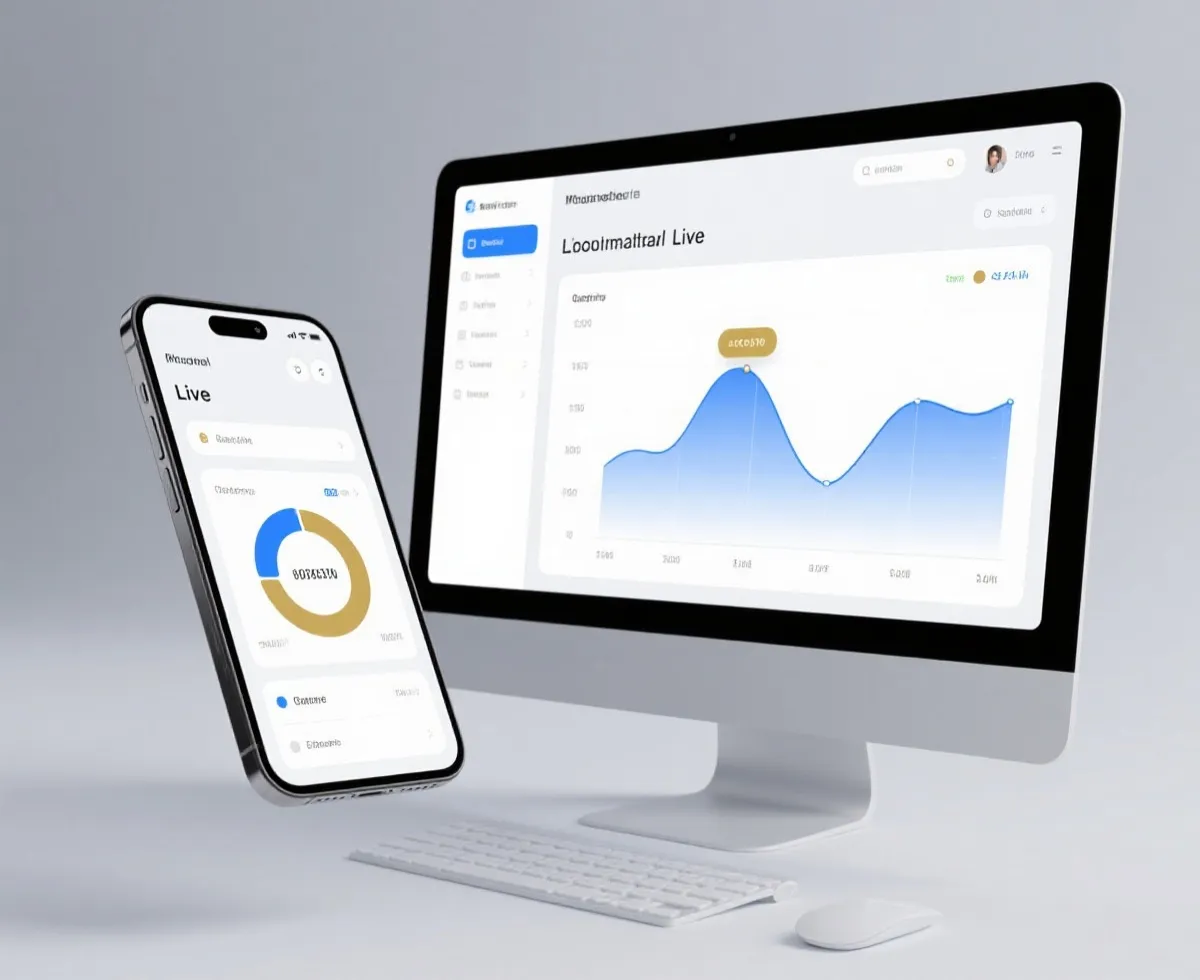 Mobile and desktop real-time result tracking illustration